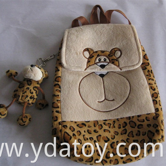 Leopard plush backpack